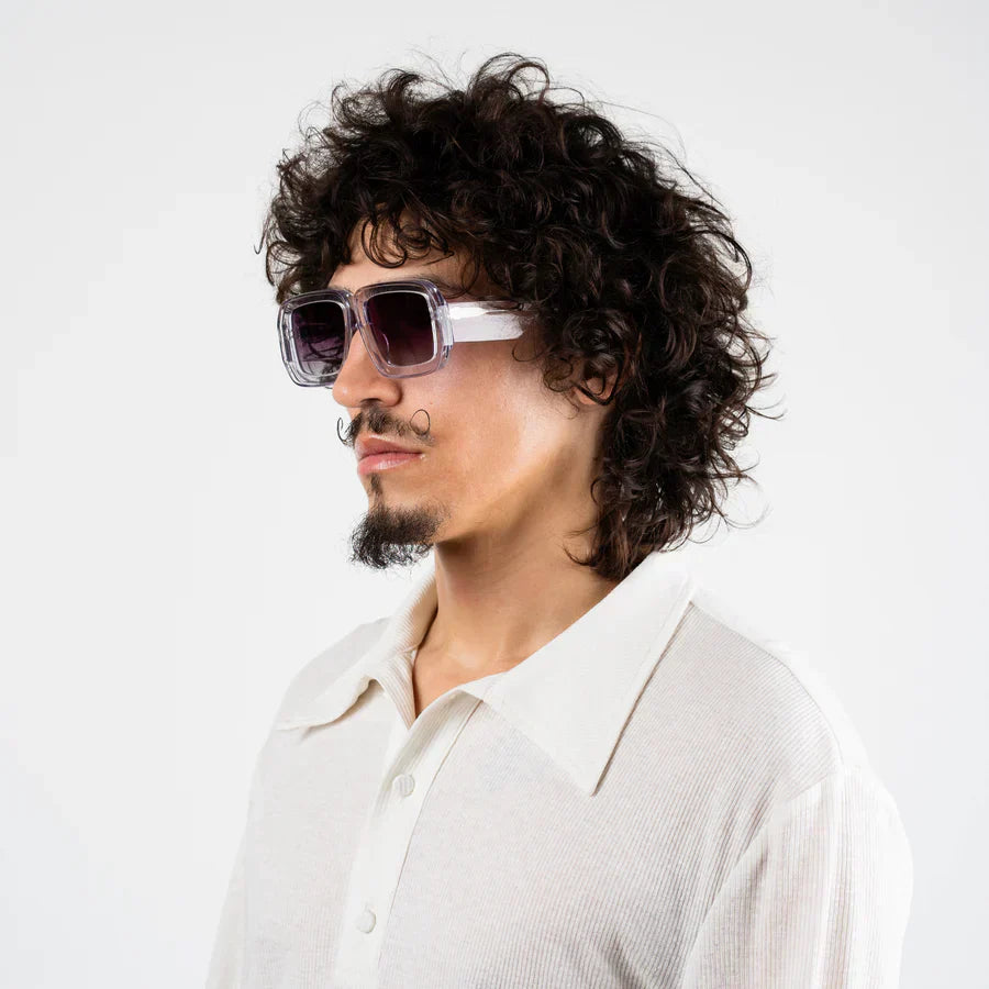 Mazamio Sunglasses - Transparent with Purple Gradient Tint